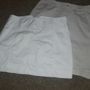 Express white skirt & khaki Gap skirt size 4